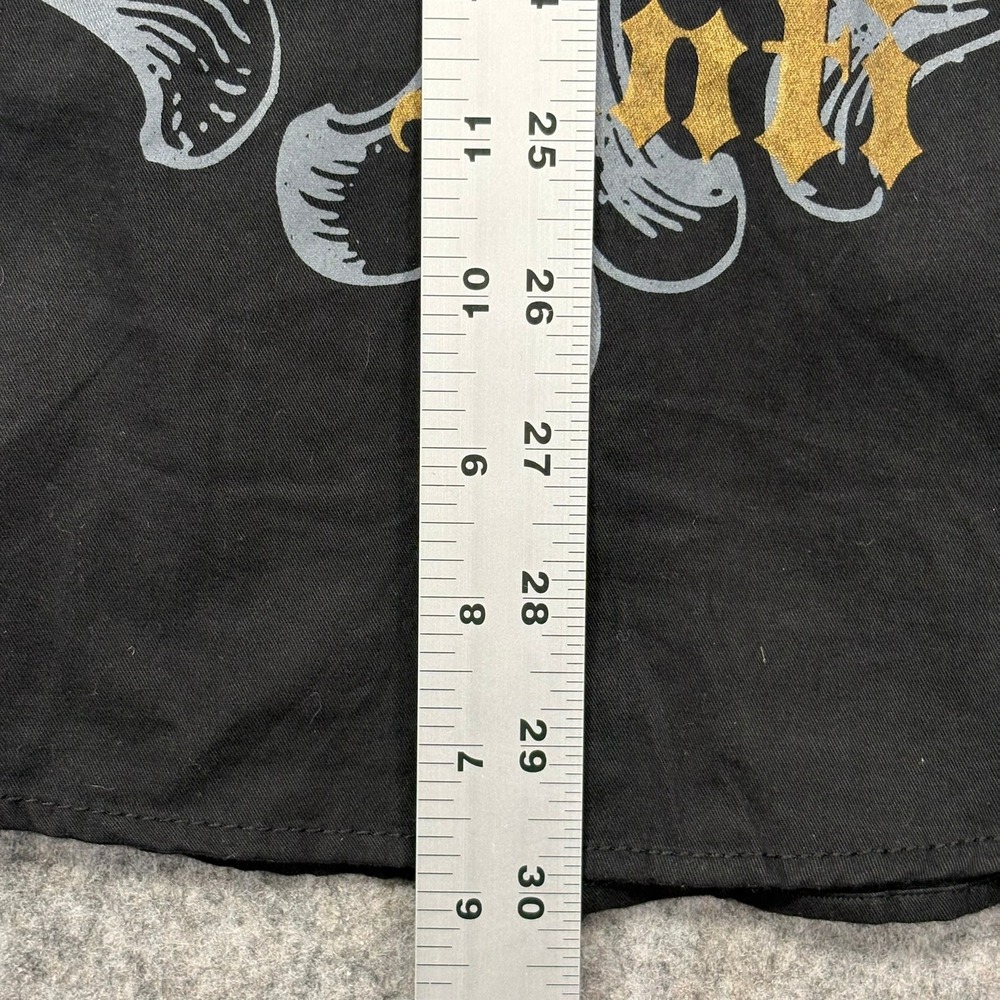 Anti Social Denim Co Graphic Shirt Mens XL Black Cotton Cross Embroidered Gothic - Picture 8 of 10